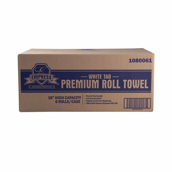 Empress TAD Premium Hardwound towel 10 in. Bleached High 6 Rolls, 6PK 1080061